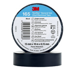 3M Temflex 165 Black Vinyl Electrical Tape, 15mm x 10m