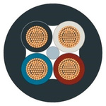 Siemens Multipair Cable, 1.5 mm², 4 Cores, 1000m, Black Sheath