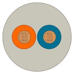 Siemens Multicore Mains Power Cable, 0.75 mm², 2 Cores, 2000m, Grey Sheath