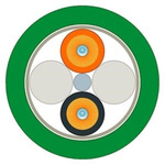 Siemens Multicore Industrial Cable, 2 Cores, 250m, Green Sheath