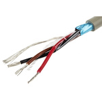 Alpha Wire Multicore Data Cable, 0.09 mm², 3 Cores, 28 AWG, Screened, 50m, Grey Sheath
