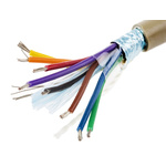 Alpha Wire Multicore Data Cable, 0.23 mm², 8 Cores, 24 AWG, Screened, 50m, Grey Sheath