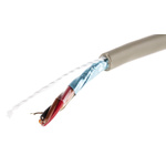 Alpha Wire Multicore Data Cable, 0.35 mm², 4 Cores, 22 AWG, Screened, 50m, Grey Sheath
