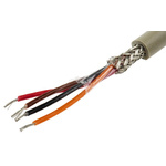 Alpha Wire Multicore Data Cable, 0.09 mm², 4 Cores, 28 AWG, Screened, 50m, Grey Sheath