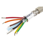 Alpha Wire Multicore Data Cable, 0.35 mm², 6 Cores, 22 AWG, Screened, 50m, Grey Sheath