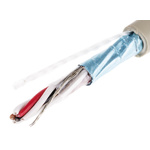 Alpha Wire Twisted Pair Data Cable, 3 Pairs, 0.35 mm², 6 Cores, 22 AWG, Screened, 50m, Grey Sheath