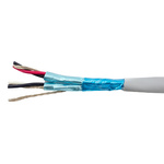 Alpha Wire Twisted Pair Data Cable, 2 Pairs, 0.382 mm², 4 Cores, 22 AWG, Screened, 30m, Grey Sheath