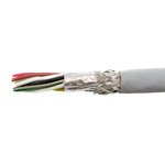 Alpha Wire Twisted Pair Data Cable, 6 Pairs, 0.382 mm², 12 Cores, 22 AWG, Screened, 30m, Grey Sheath