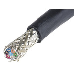 Alpha Wire Twisted Pair Data Cable, 1 Pairs, 0.35 mm², 1 Cores, 22 AWG, Screened, 30m, Black Sheath