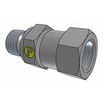 Parker Hydraulic Male Stud M12 Male to UNF 1/2-20 Female, 5M12F682EDMXS