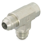 Parker Hydraulic Tee Threaded Adaptor NPTF 1/2 Male to UNF 3/4-16 Female, 8-8-8 MTX-S