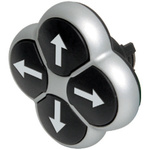 286338  M22-DI4-S-X7 | Eaton Black Push Button Head - Momentary, M22 Series, 22.5mm Cutout, Oval