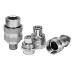 RS PRO Carbon Steel Female Hydraulic Quick Connect Coupling, NPT 3/8 Male