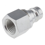 RS PRO Steel Male Hydraulic Quick Connect Coupling, BSP 1/4 Male