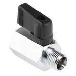 RS PRO Chrome Plated Brass Hydraulic Ball Valve G 1/4