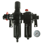 Norgren G 3/4 FRL, Automatic Drain, 40μm Filtration Size - With Pressure Gauge