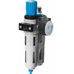 Festo G 1/2 FRL, Manual Drain, 40μm Filtration Size - With Pressure Gauge
