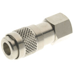 RS PRO 102 Series Straight Fitting, 1/8 in Female to 1/8 in Female, Threaded-to-Tube Connection Style