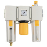 RS PRO G 1/2 Filter Regulator Lubricator, Manual Drain, 40μ Filtration Size