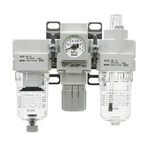 SMC G 1/4 FRL, 5μm Filtration Size - With Pressure Gauge