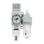 SMC G 1/2 FRL, Automatic Drain, 5μm Filtration Size - Without Pressure Gauge