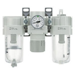 SMC G 1/8 300L/min Air Filter Regulator Lubricator, 0.5bar to 10 bar, AC Series