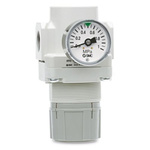 SMC G 1/4 Pneumatic Regulator - 0.05MPa to 1MPa, G 1/4 Female in, 0.7bar max. input, AR111-F02