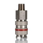 RS PRO Brass Male Pneumatic Quick Connect Coupling, R 1/4 Male Threaded