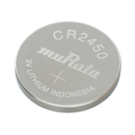 97384028 | Murata CR2450 Button Battery, 3V, 24.5mm Diameter