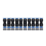 RS PRO Straight Tube-to-Tube Adaptor, Push In 8 mm to Push In 10 mm, Tube-to-Tube Connection Style