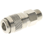 RS PRO 101 Series Straight Threaded Adaptor, BSP 1/8 Male to 1/8 in Male, Threaded-to-Tube Connection Style