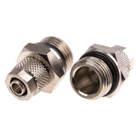 RS PRO Straight Threaded Adaptor, G 3/8 Male to Push In 8 mm, Threaded-to-Tube Connection Style