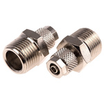 RS PRO Straight Threaded Adaptor, R 3/8 Male to Push In 6 mm, Threaded-to-Tube Connection Style