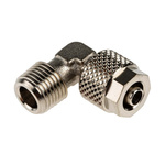 RS PRO 1100 Series Elbow Threaded Adaptor, R 1/8 Male to Push In 6 mm, Threaded-to-Tube Connection Style