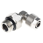 RS PRO Elbow Threaded Adaptor, G 1/4 Male to Push In 8 mm, Threaded-to-Tube Connection Style