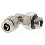RS PRO Elbow Threaded Adaptor, G 1/8 Male to Push In 6 mm, Threaded-to-Tube Connection Style