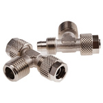 RS PRO 1200 Series Tee Threaded Adaptor, Push In 8 mm to Push In 8 mm, Threaded-to-Tube Connection Style