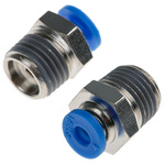 RS PRO Straight Threaded Adaptor, R 1/4 to Push In 4 mm, Threaded-to-Tube Connection Style