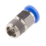 RS PRO Straight Threaded Adaptor, R 1/8 Male to Push In 4 mm, Threaded-to-Tube Connection Style