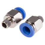 RS PRO Straight Threaded Adaptor, R 1/8 Male to Push In 10 mm, Threaded-to-Tube Connection Style