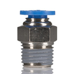 RS PRO Straight Threaded Adaptor, R 1/4 to Push In 10 mm, Threaded-to-Tube Connection Style