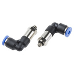 RS PRO Elbow Threaded Adaptor, M5 Male to Push In 4 mm, Threaded-to-Tube Connection Style