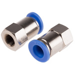 RS PRO Straight Threaded Adaptor, R 1/8 Female to Push In 10 mm, Threaded-to-Tube Connection Style