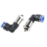 RS PRO Elbow Threaded Adaptor, M5 Male to Push In 6 mm, Threaded-to-Tube Connection Style