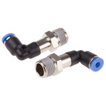 RS PRO Elbow Threaded Adaptor, R 1/4 Male to Push In 4 mm, Threaded-to-Tube Connection Style