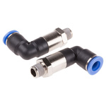 RS PRO Elbow Threaded Adaptor, R 1/8 Male to Push In 8 mm, Threaded-to-Tube Connection Style