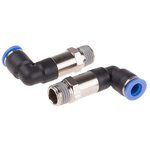 RS PRO Elbow Threaded Adaptor, R 1/4 Male to Push In 8 mm, Threaded-to-Tube Connection Style
