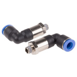 RS PRO Elbow Threaded Adaptor, R 1/8 Male to Push In 10 mm, Threaded-to-Tube Connection Style