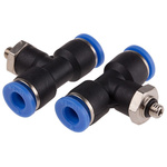 RS PRO Tee Threaded Adaptor, Push In 6 mm to Push In 6 mm, Threaded-to-Tube Connection Style