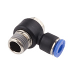 RS PRO Elbow Threaded Adaptor, R 1/4 Male to Push In 6 mm, Threaded-to-Tube Connection Style